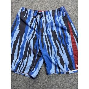 Fox Racing Swim Trunks Men’s 32” Waist Camo Blue Black Swimming Summer